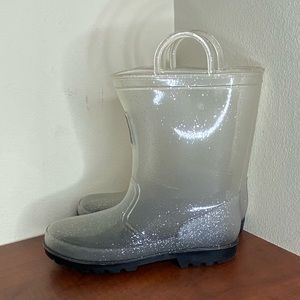 Muk Luks Youth Rain Boots, Size 13/1, Clear Sparkle